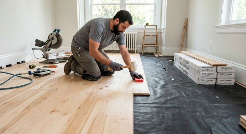 Birch Floor Installation in Sugar Land, TX