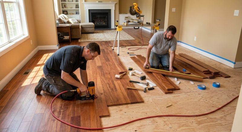 Cherry Floor Installation in Rosenberg, TX