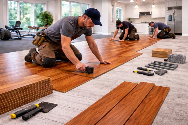 Cherry Floor Installation in Rosenberg, TX