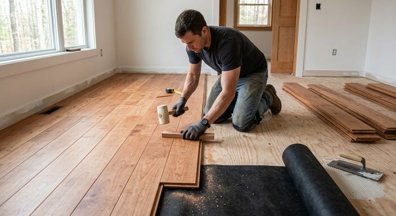 Cherry Floor Installation in Rosharon, TX