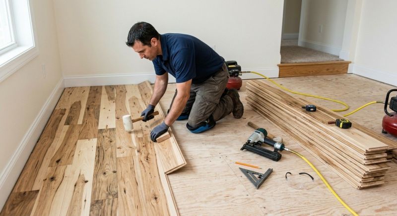 Hickory Floor Installation in Sugar Land, TX