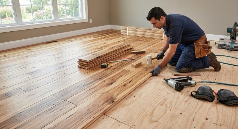 Hickory Floor Installation in Sugar Land, TX