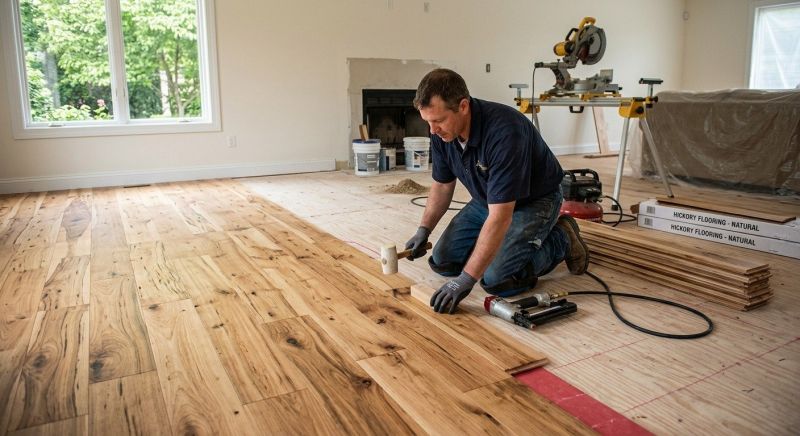 Hickory Floor Installation in Sugar Land, TX
